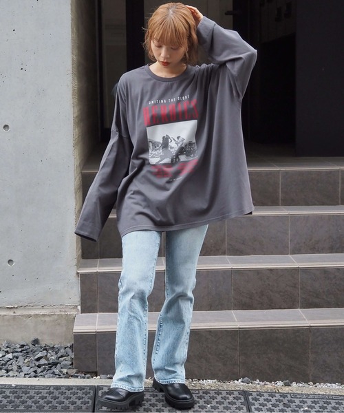 tiptop（ティップトップ）の「ヴィンテージプリントBIGロンT（Tシャツ/カットソー・レディース・アイボリー/ブラック/ブラック系その他2/ブラック系その他/ホワイト系その他/ブラック系その他4/ホワイト系その他2/ブラック系その他3・FREE）」の22枚目の写真