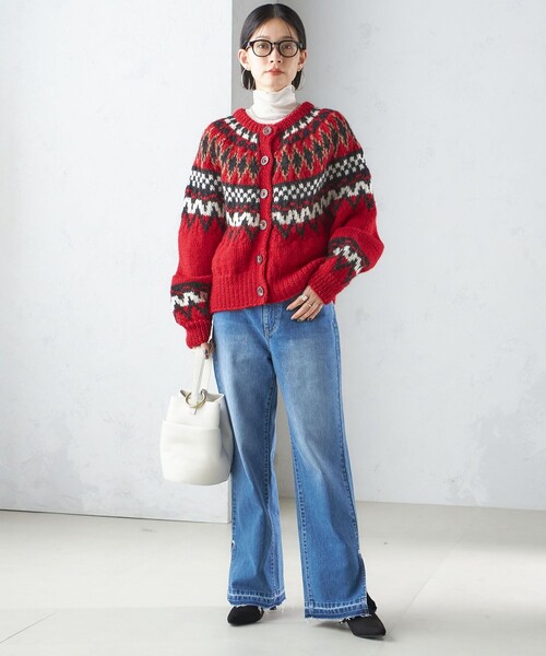 美品 SHIPS 2万 ノルディック柄セーター ワイドスリーブ シップス ニット 美品 SHIPS 2万 ノルディック柄セーター ワイドスリーブ シップス