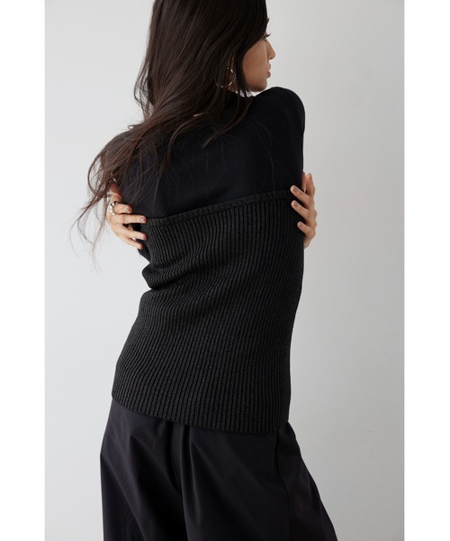 ALEXIA STAM（アリシアスタン）の「Glitter Knit Bustier /ラメニットビスチェ（ベスト・レディース・シルバー/ブラック・FREE）」の4枚目の写真