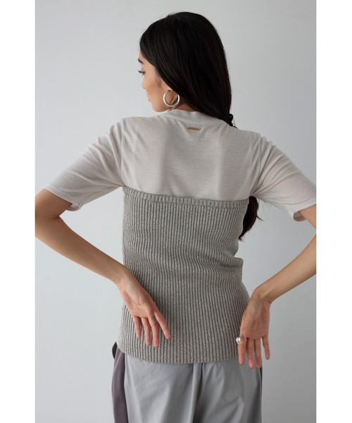 ALEXIA STAM（アリシアスタン）の「Glitter Knit Bustier /ラメニットビスチェ（ベスト・レディース・シルバー/ブラック・FREE）」の13枚目の写真