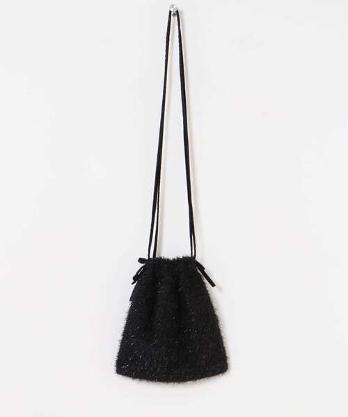 SMELLY（スメリー）の「フリンジリボンキンチャクバッグ（ショルダーバッグ・レディース・アイボリー/ブラック・-）」の18枚目の写真