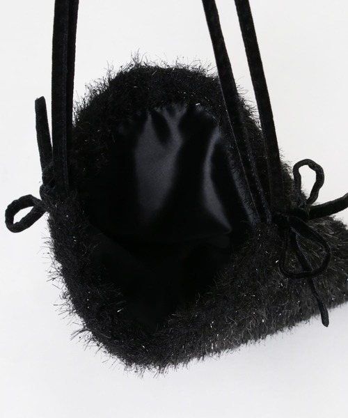 SMELLY（スメリー）の「フリンジリボンキンチャクバッグ（ショルダーバッグ・レディース・アイボリー/ブラック・-）」の20枚目の写真