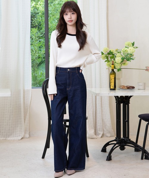 attiree(アティレー)の「【4色展開M/Lサイズ】洗える クルーネックリブニット(ニット/セーター・レディース・ホワイト系その他/ブラック系その他/アイボリー/ブラック・MEDIUM/LARGE)」の10枚目の写真