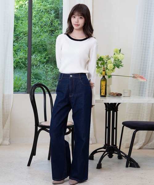 attiree(アティレー)の「【4色展開M/Lサイズ】洗える クルーネックリブニット(ニット/セーター・レディース・ホワイト系その他/ブラック系その他/アイボリー/ブラック・MEDIUM/LARGE)」の9枚目の写真