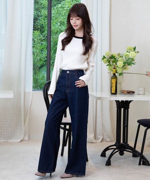 attiree(アティレー)の「【4色展開M/Lサイズ】洗える クルーネックリブニット(ニット/セーター・レディース・ホワイト系その他/ブラック系その他/アイボリー/ブラック・MEDIUM/LARGE)」の11枚目の写真