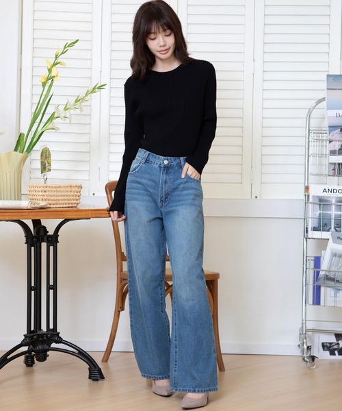 attiree(アティレー)の「【4色展開M/Lサイズ】洗える クルーネックリブニット(ニット/セーター・レディース・ホワイト系その他/ブラック系その他/アイボリー/ブラック・MEDIUM/LARGE)」の16枚目の写真