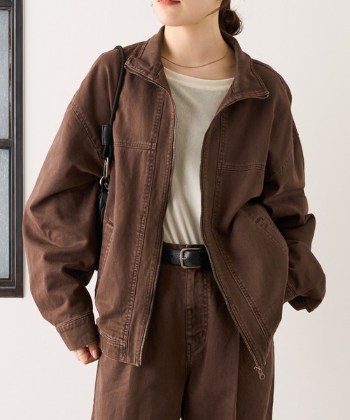 セール】12.5ozビックシルエットデニムスタンドZIPジャケット