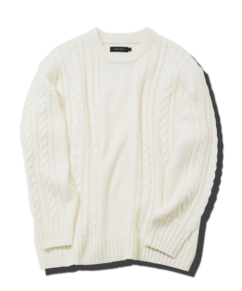 jiggys shop（ジギーズショップ）の「ウォッシャブルクルーネックケーブルニットセーター（ニット/セーター・メンズ・ブルー/ホワイト/ブラック/ミックスグレー/カーキ/グレー系その他・SMALL/MEDIUM/LARGE/X-LARGE）」の12枚目の写真