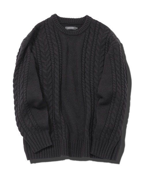 jiggys shop（ジギーズショップ）の「ウォッシャブルクルーネックケーブルニットセーター（ニット/セーター・メンズ・ブルー/ホワイト/ブラック/ミックスグレー/カーキ/グレー系その他・SMALL/MEDIUM/LARGE/X-LARGE）」の13枚目の写真