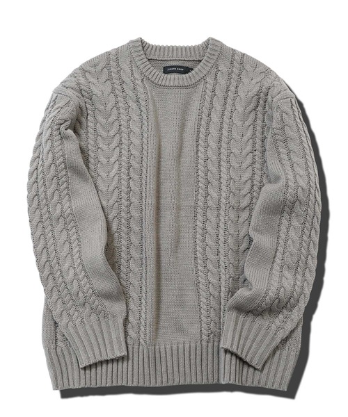 jiggys shop（ジギーズショップ）の「ウォッシャブルクルーネックケーブルニットセーター（ニット/セーター・メンズ・ブルー/ホワイト/ブラック/ミックスグレー/カーキ/グレー系その他・SMALL/MEDIUM/LARGE/X-LARGE）」の15枚目の写真