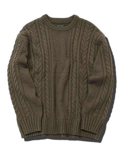 jiggys shop（ジギーズショップ）の「ウォッシャブルクルーネックケーブルニットセーター（ニット/セーター・メンズ・ブルー/ホワイト/ブラック/ミックスグレー/カーキ/グレー系その他・SMALL/MEDIUM/LARGE/X-LARGE）」の16枚目の写真