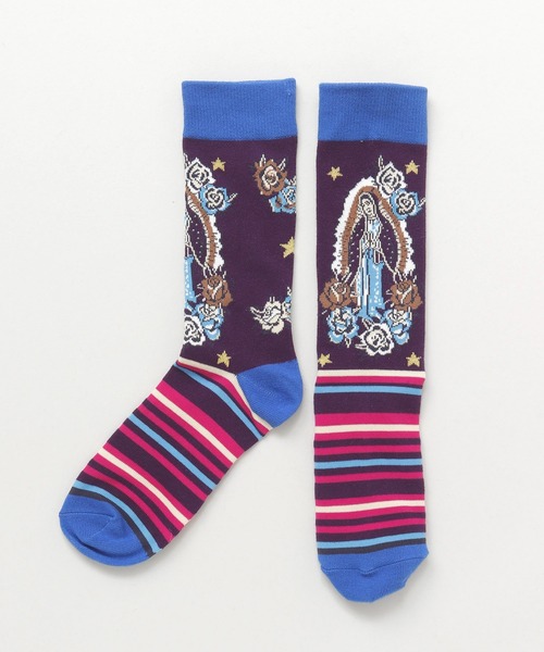 チャイハネ（チャイハネ）の「【チャイハネ】グアダミドルソックス23～25cm（ソックス/靴下・レディース・ブラック/ブラウン/グリーン/ホワイト/パープル・FREE）」の5枚目の写真