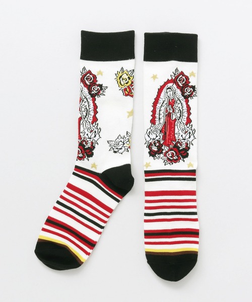 チャイハネ（チャイハネ）の「【チャイハネ】グアダミドルソックス23～25cm（ソックス/靴下・レディース・ブラック/ブラウン/グリーン/ホワイト/パープル・FREE）」の2枚目の写真