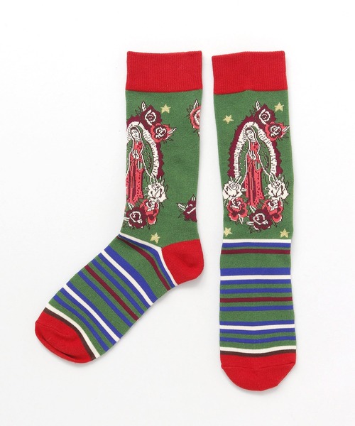 チャイハネ（チャイハネ）の「【チャイハネ】グアダミドルソックス23～25cm（ソックス/靴下・レディース・ブラック/ブラウン/グリーン/ホワイト/パープル・FREE）」の4枚目の写真