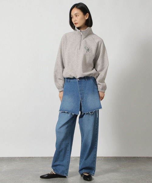 LAKOLE（ラコレ）の「刺繍ロゴハーフZIPプルオーバー / 151737（スウェット・レディース・ボルドー/オートミール/グレー/ブラック・FREE）」の12枚目の写真