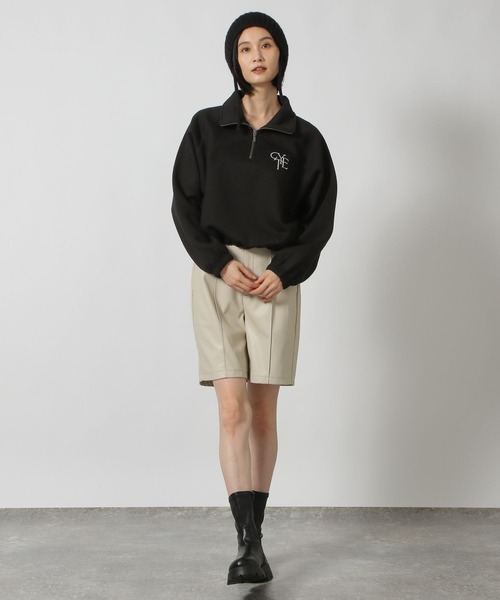 LAKOLE（ラコレ）の「刺繍ロゴハーフZIPプルオーバー / 151737（スウェット・レディース・ボルドー/オートミール/グレー/ブラック・FREE）」の5枚目の写真