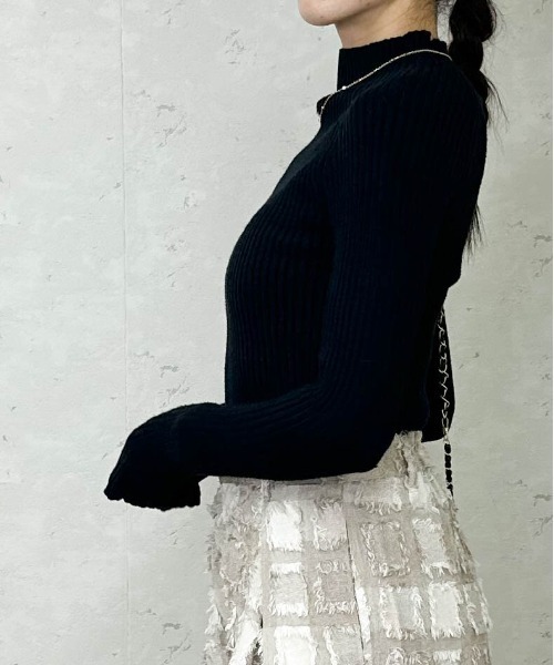 Per sist ence（パーシエンス）の「ハイネックリブニットトップス（ニット/セーター・レディース・ベージュ/ホワイト/レッド/ブラック/グレー・FREE）」の16枚目の写真