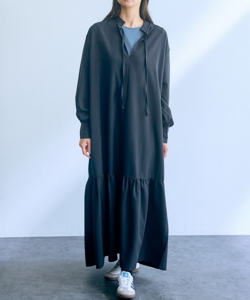 高身長 ティアードマキシワンピース（トールサイズ）Essenave（ワンピース）｜slattgir（スラットジール）