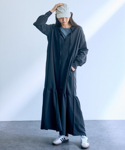 slattgir(スラットジール)の「高身長 ティアードマキシワンピース(トールサイズ)Essenave(ワンピース・レディース・ブラック/イエロー系・M/L/LL/3L)」の4枚目の写真