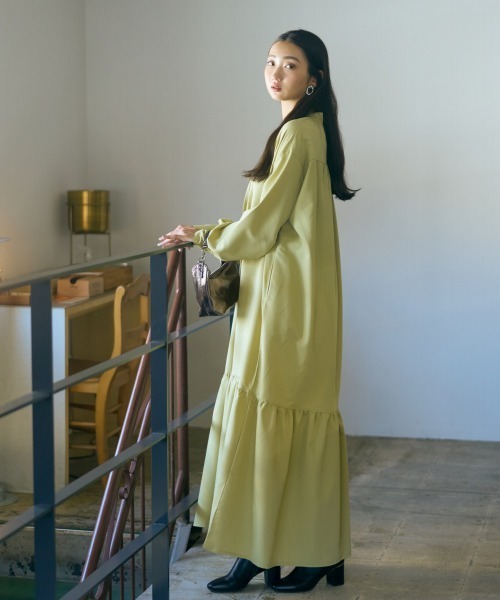 slattgir(スラットジール)の「高身長 ティアードマキシワンピース(トールサイズ)Essenave(ワンピース・レディース・ブラック/イエロー系・M/L/LL/3L)」の10枚目の写真