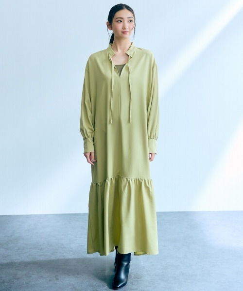 slattgir(スラットジール)の「高身長 ティアードマキシワンピース(トールサイズ)Essenave(ワンピース・レディース・ブラック/イエロー系・M/L/LL/3L)」の17枚目の写真
