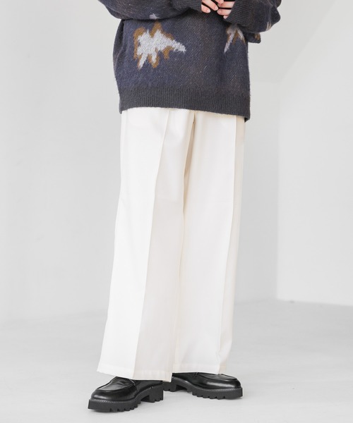 RAGEBLUE(レイジブルー)の「起毛PEツイル/センタープレスワイドストレートイージースラックス(スラックス・メンズ・ブラック/グレー/ホワイト/ブラウン・SMALL/MEDIUM/LARGE)」の2枚目の写真