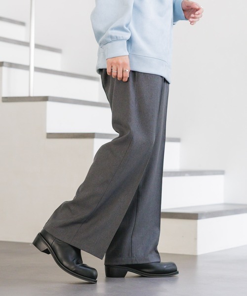 RAGEBLUE(レイジブルー)の「起毛PEツイル/センタープレスワイドストレートイージースラックス(スラックス・メンズ・ブラック/グレー/ホワイト/ブラウン・SMALL/MEDIUM/LARGE)」の16枚目の写真