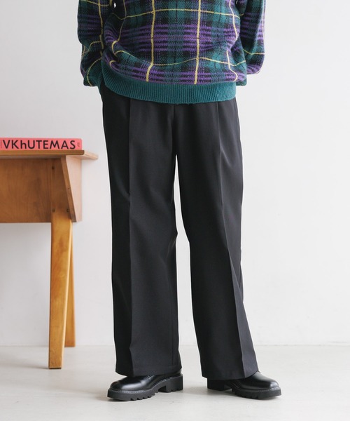 RAGEBLUE(レイジブルー)の「起毛PEツイル/センタープレスワイドストレートイージースラックス(スラックス・メンズ・ブラック/グレー/ホワイト/ブラウン・SMALL/MEDIUM/LARGE)」の12枚目の写真