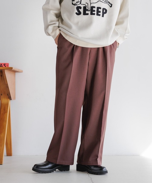 RAGEBLUE(レイジブルー)の「起毛PEツイル/センタープレスワイドストレートイージースラックス(スラックス・メンズ・ブラック/グレー/ホワイト/ブラウン・SMALL/MEDIUM/LARGE)」の19枚目の写真