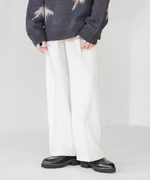 RAGEBLUE(レイジブルー)の「起毛PEツイル/センタープレスワイドストレートイージースラックス(スラックス・メンズ・ブラック/グレー/ホワイト/ブラウン・SMALL/MEDIUM/LARGE)」の6枚目の写真