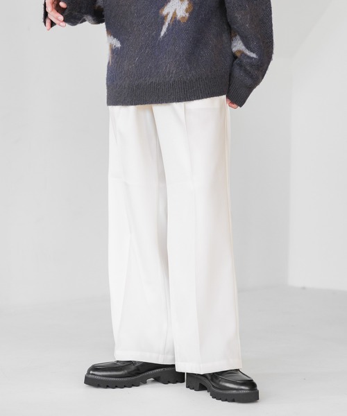 RAGEBLUE(レイジブルー)の「起毛PEツイル/センタープレスワイドストレートイージースラックス(スラックス・メンズ・ブラック/グレー/ホワイト/ブラウン・SMALL/MEDIUM/LARGE)」の7枚目の写真