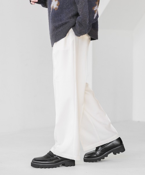 RAGEBLUE(レイジブルー)の「起毛PEツイル/センタープレスワイドストレートイージースラックス(スラックス・メンズ・ブラック/グレー/ホワイト/ブラウン・SMALL/MEDIUM/LARGE)」の8枚目の写真