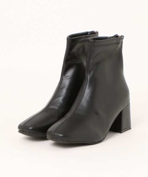 STYLEBLOCK（スタイルブロック）の「バックファスナー付きチャンキーヒールブーツ（ブーツ・レディース・ブラック/ベージュ/ベージュ系その他・35/36/39/37/40/38）」の6枚目の写真