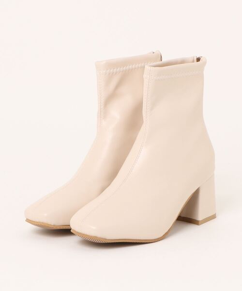 STYLEBLOCK（スタイルブロック）の「バックファスナー付きチャンキーヒールブーツ（ブーツ・レディース・ブラック/ベージュ/ベージュ系その他・35/36/39/37/40/38）」の7枚目の写真