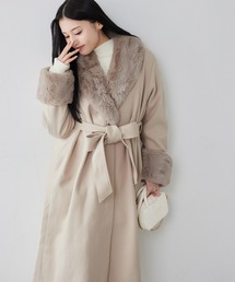 one after another NICE CLAUP | ファー付きロングコート／マルチWAYデザイン(チェスターコート)