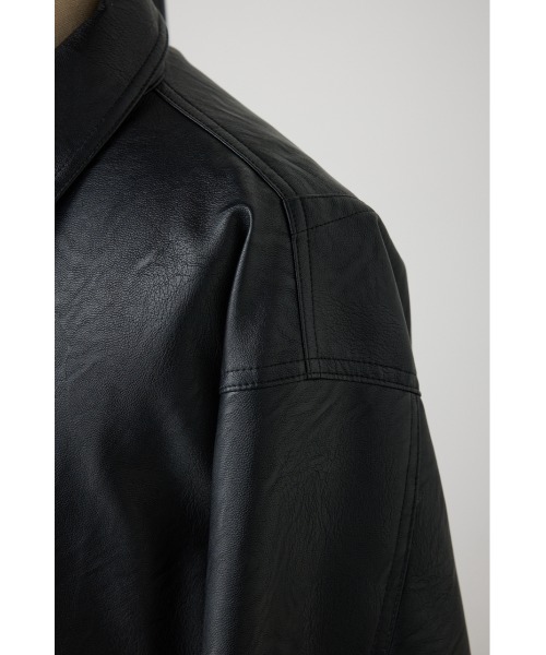 セール】フェイクレザージップブルゾン（ライダースジャケット）｜AZUL