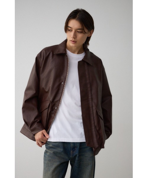 セール】フェイクレザージップブルゾン（ライダースジャケット）｜AZUL