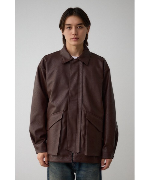 AZUL by moussy（アズールバイマウジー）の「フェイクレザージップブルゾン（ライダースジャケット・レディース・ブラック/ダークブラウン・FREE）」の12枚目の写真