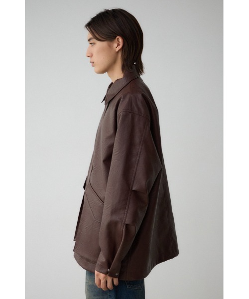 AZUL by moussy（アズールバイマウジー）の「フェイクレザージップブルゾン（ライダースジャケット・レディース・ブラック/ダークブラウン・FREE）」の13枚目の写真