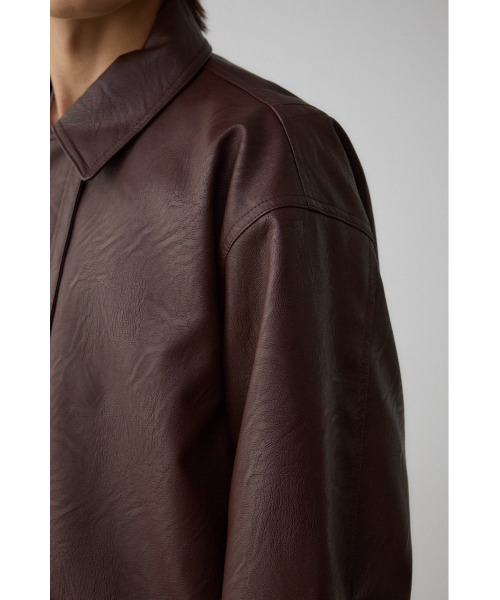 AZUL by moussy（アズールバイマウジー）の「フェイクレザージップブルゾン（ライダースジャケット・レディース・ブラック/ダークブラウン・FREE）」の16枚目の写真