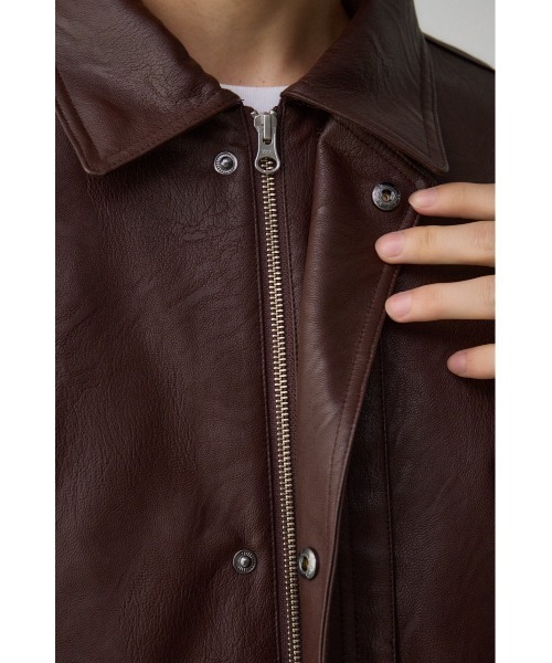 セール】フェイクレザージップブルゾン（ライダースジャケット）｜AZUL