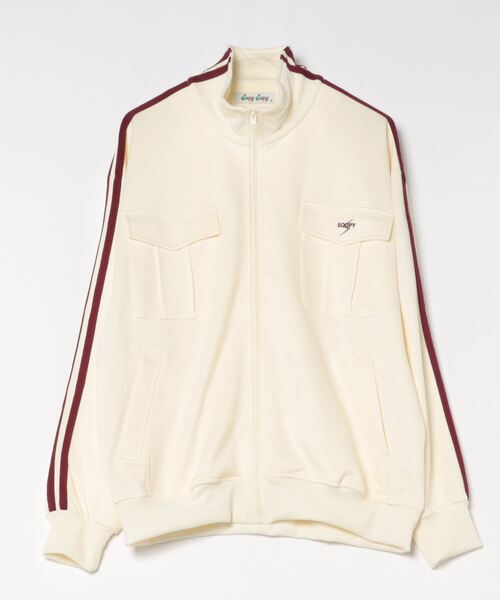 【セール】【Soupy Soupy】sleeve line one point logo track jacket/袖ライン ワンポイント 刺繍 トラックジャケット（ジャージ）｜おしゃれスタ（オシャレスタ）ジャージ