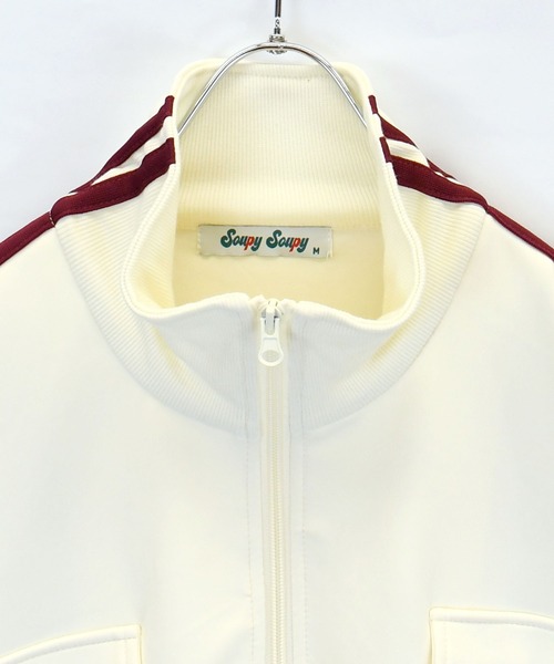 おしゃれスタ(オシャレスタ)の「【Soupy Soupy】sleeve line one point logo track jacket/袖ライン ワンポイント 刺繍 トラックジャケット オーバーサイズ メンズ レディース(ジャージ・メンズ・ネイビー/ブラウン/オフホワイト・L/M)」の8枚目の写真