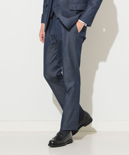 セール】ストレッチ デニム ノープリーツ スラックス 25SS(S セール】ストレッチ デニム ノープリーツ スラックス 25SS(S