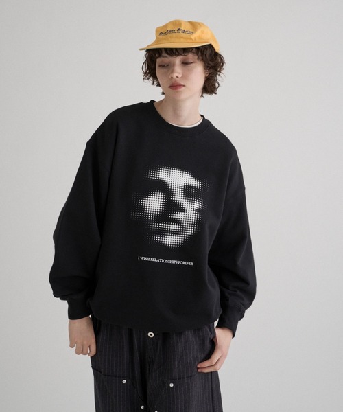 WISH FOR EVER(ウィッシュフォーエバー)の「DRAWCODE GRAPHIC FACE SWEAT/ドローコードグラフィックフェイススウェット(スウェット・メンズ・ブラック/ライトグレー/ネイビー・SMALL/MEDIUM/LARGE)」の9枚目の写真