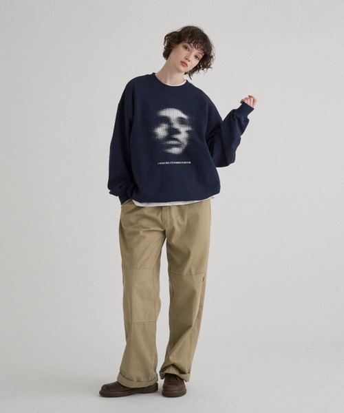 WISH FOR EVER(ウィッシュフォーエバー)の「DRAWCODE GRAPHIC FACE SWEAT/ドローコードグラフィックフェイススウェット(スウェット・メンズ・ブラック/ライトグレー/ネイビー・SMALL/MEDIUM/LARGE)」の21枚目の写真