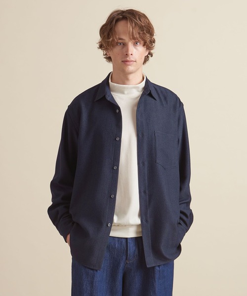 UNITED ARROWS(ユナイテッドアローズ)の「【マルチサイズ】ウールライク ワイドフォルム シャツ ーセットアップ対応ー(シャツ/ブラウス・メンズ・ダークグレー/ネイビー/グレー/ライトグレー/ブラウン/ダークブラウン/ブラック・マルチサイズ)」の7枚目の写真