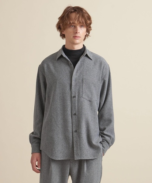 UNITED ARROWS(ユナイテッドアローズ)の「【マルチサイズ】ウールライク ワイドフォルム シャツ ーセットアップ対応ー(シャツ/ブラウス・メンズ・ダークグレー/ネイビー/グレー/ライトグレー/ブラウン/ダークブラウン/ブラック・マルチサイズ)」の3枚目の写真