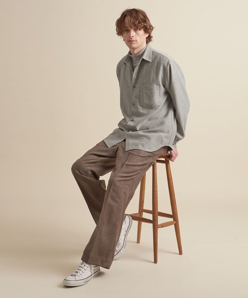 UNITED ARROWS(ユナイテッドアローズ)の「【マルチサイズ】ウールライク ワイドフォルム シャツ ーセットアップ対応ー(シャツ/ブラウス・メンズ・ダークグレー/ネイビー/グレー/ライトグレー/ブラウン/ダークブラウン/ブラック・マルチサイズ)」の1枚目の写真