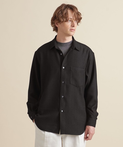UNITED ARROWS(ユナイテッドアローズ)の「【マルチサイズ】ウールライク ワイドフォルム シャツ ーセットアップ対応ー(シャツ/ブラウス・メンズ・ダークグレー/ネイビー/グレー/ライトグレー/ブラウン/ダークブラウン/ブラック・マルチサイズ)」の2枚目の写真